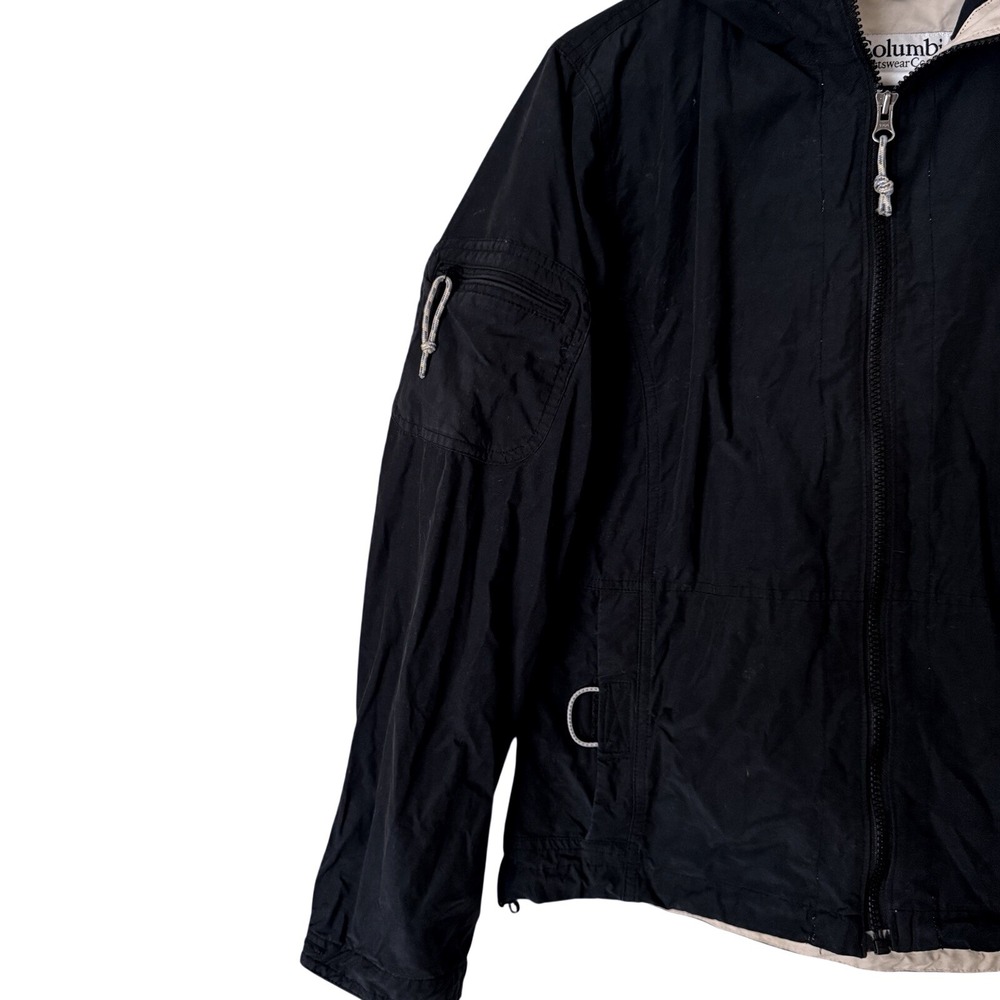 Columbia Sportswear Women Black Full Zip Hooded Windbreaker Jacket WL3030 Medium